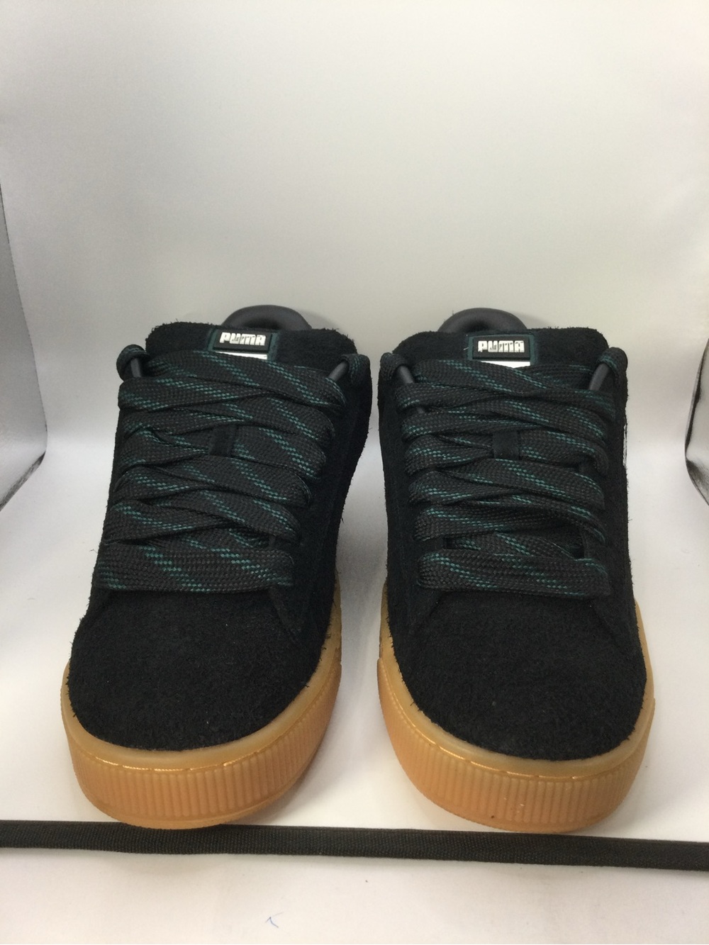 Puma Black Suede Sneakers with Gum Sole
